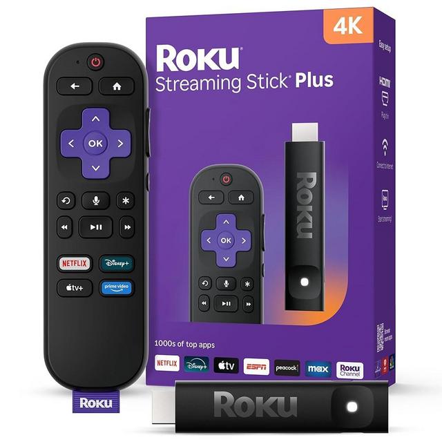Roku Streaming Stick Plus 2025-4K & HDR Roku Streaming Device for TV with Voice Remote - Free & Live TV
