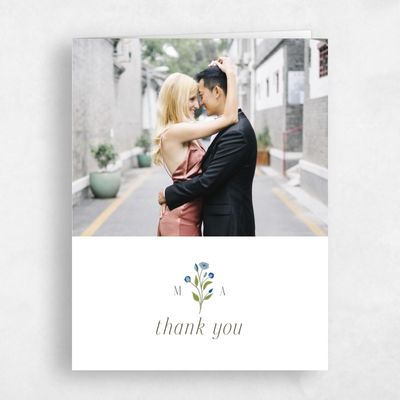 White Rustic Wedding Thank You - Feuille Photo