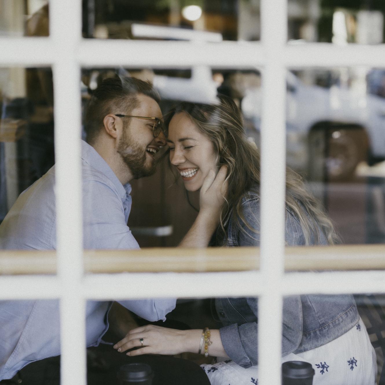 For our engagement shoot, we went back to the same coffee shop we originally went to on that coffee crawl.