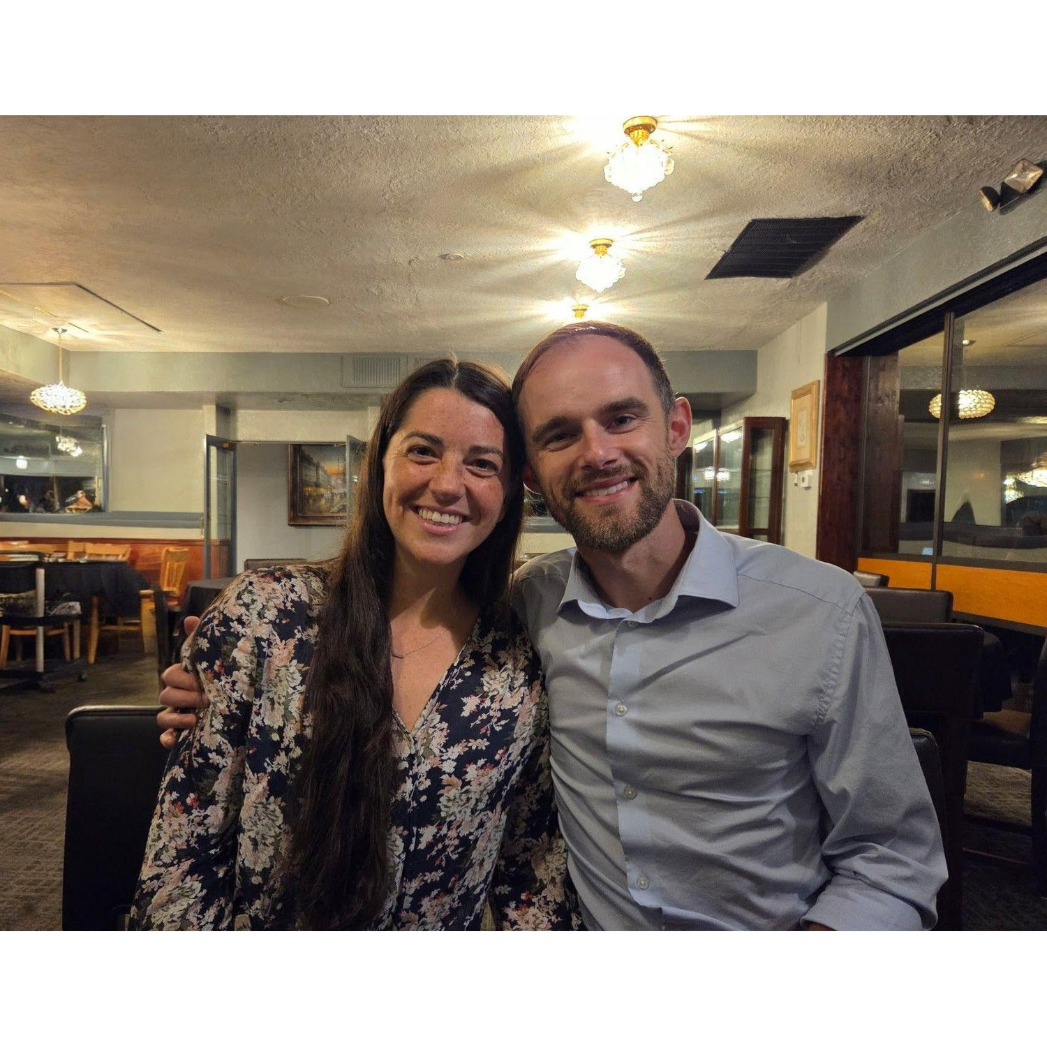 Surprise dinner to celebrate Isaac's promotion