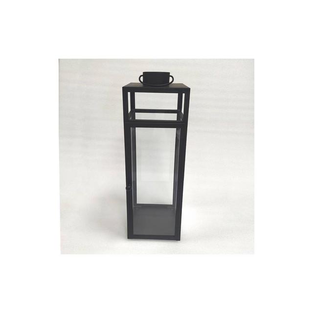 24" x 8" Decorative Metal Lantern Candle Holder Black - Threshold™