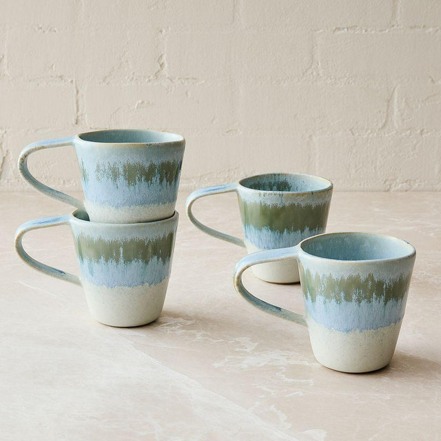 Oyku Stoneware Mug, Blue, Set of 4
