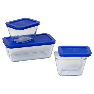 Pyrex 6pc Value Pack Glass Food Storage Containers