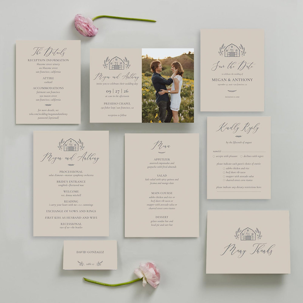 Humbyrd Portrait | Canvas Tan | Zola Save The Dates