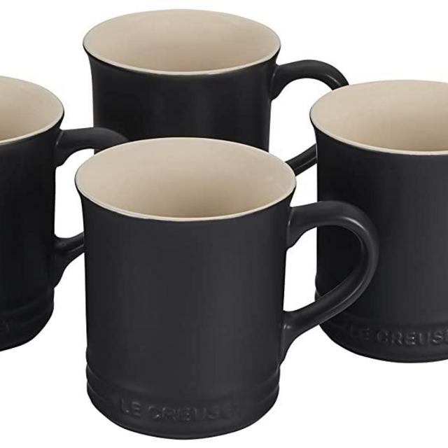 Le Creuset Set of 4 Mugs, 14 oz, Licorice