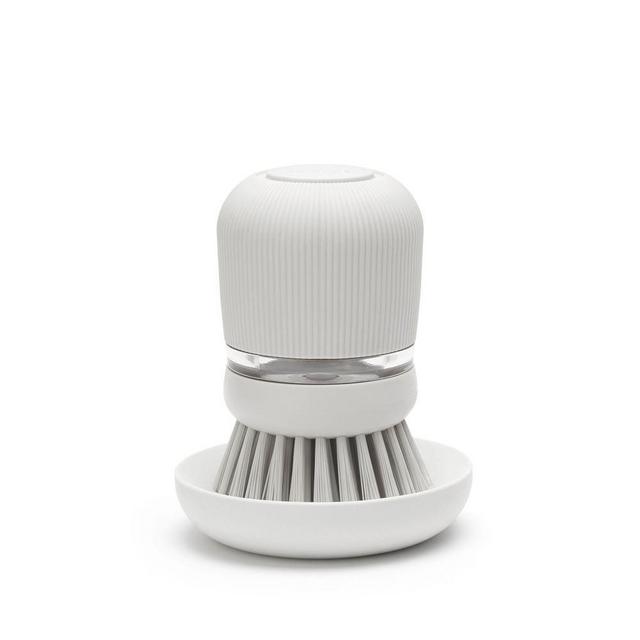 Soap Dispensing Dish Brush, Light Gray