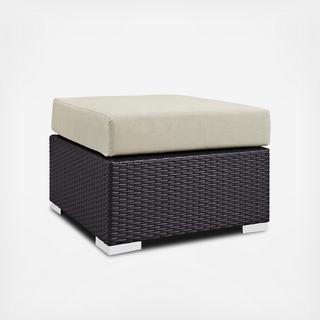 Convene Outdoor Patio Fabric Square Ottoman