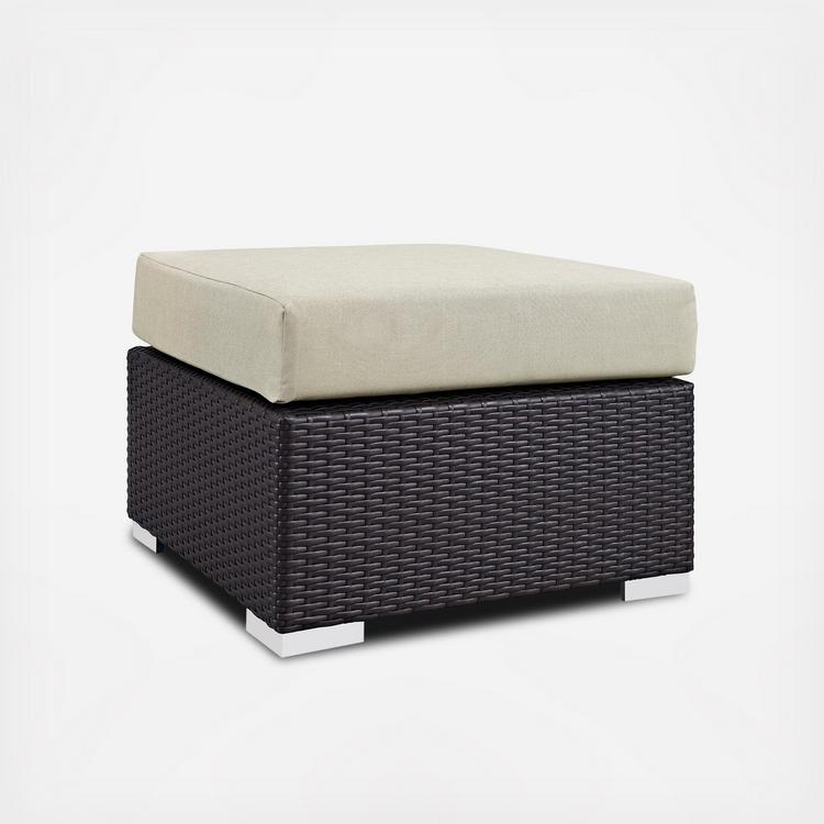 Modway Convene Outdoor Patio Fabric Square Ottoman Zola