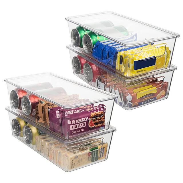 ClearSpace Plastic Pantry Organization and Storage Bins With Lids – Perfect Kitchen Organization or Kitchen Storage – Fridge Organizer, Refrigerator Organizer Bins, Cabinet Organizers