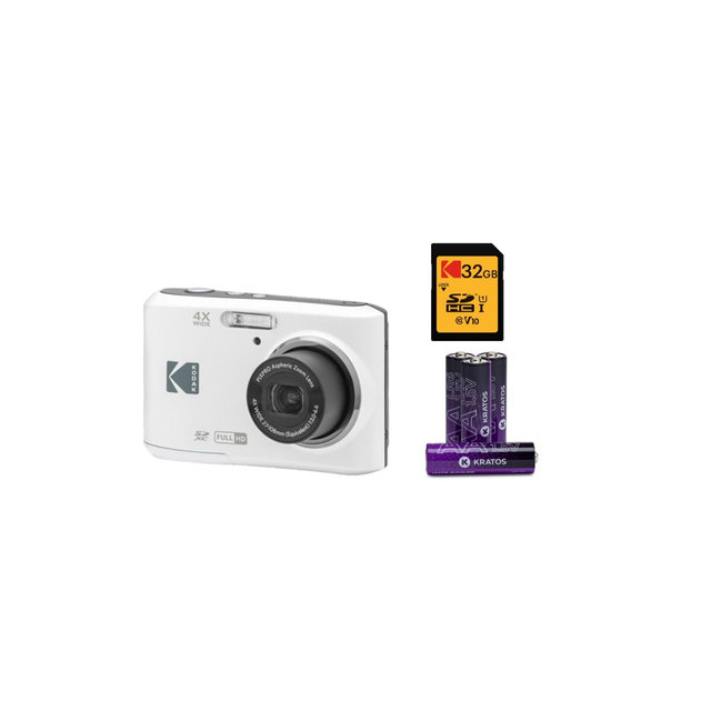 Kodak PIXPRO FZ45 Digital Camera with 32GB SD Card and 4 AA Batteries