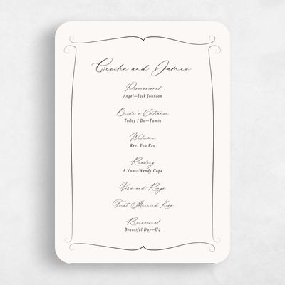Beige Rounded Wedding Program - Lucille