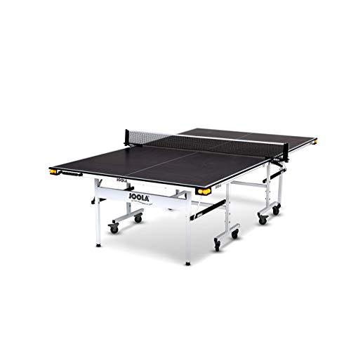 JOOLA Rally TL - Professional MDF Indoor Table Tennis Table w/ Quick Clamp Ping Pong Net & Post Set - 10 Minute Easy Assembly - Corner Ball Holders - USATT Approved - Ping Pong Table w/ Playback Mode