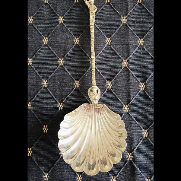 Antique Italian Montagnani Scalloped Serving Spoon
