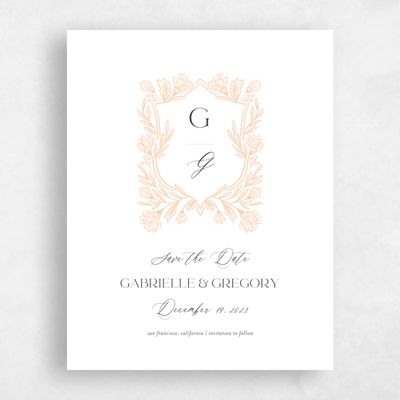 Peach, Orange Wedding Save the Date - Willowbrook Portrait