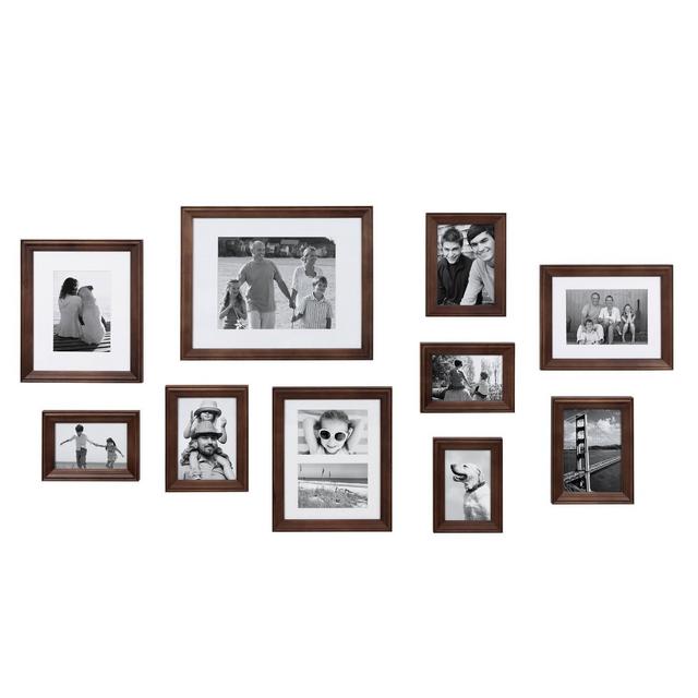 10pc Bordeaux Frame Box Set Brown - Kate & Laurel All Things Decor