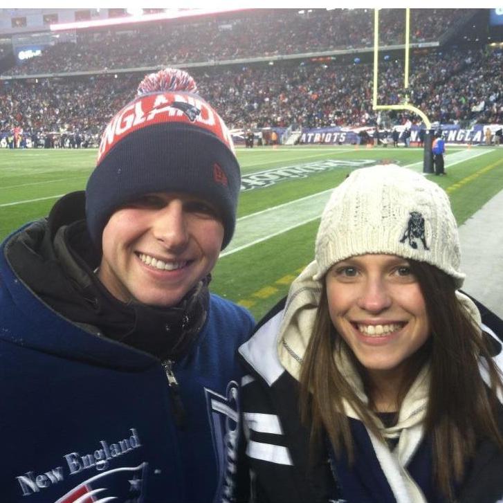 Chelsey's  first Patriots game! Bill's Birthday Present!