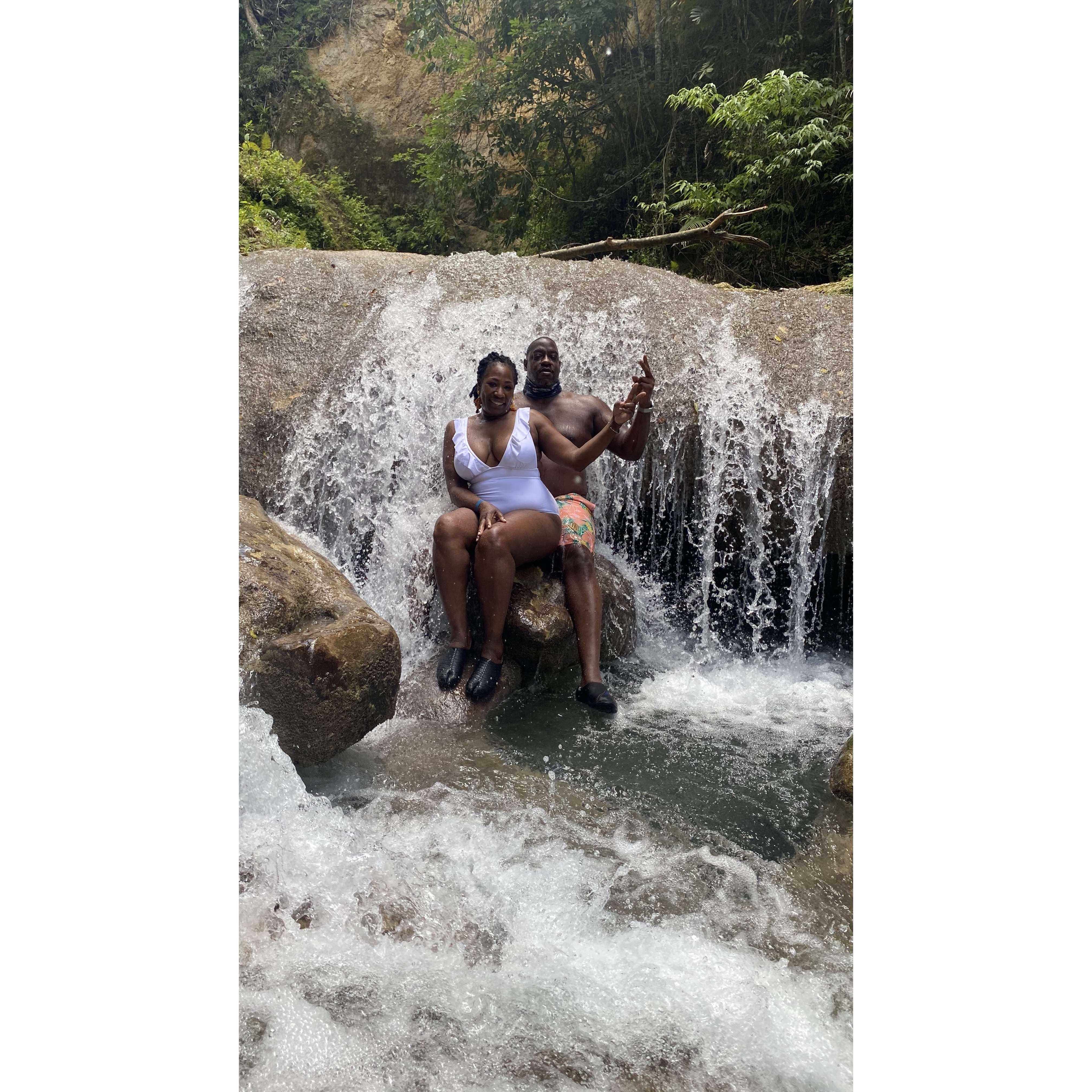 Enjoying the Falls in Jamaica