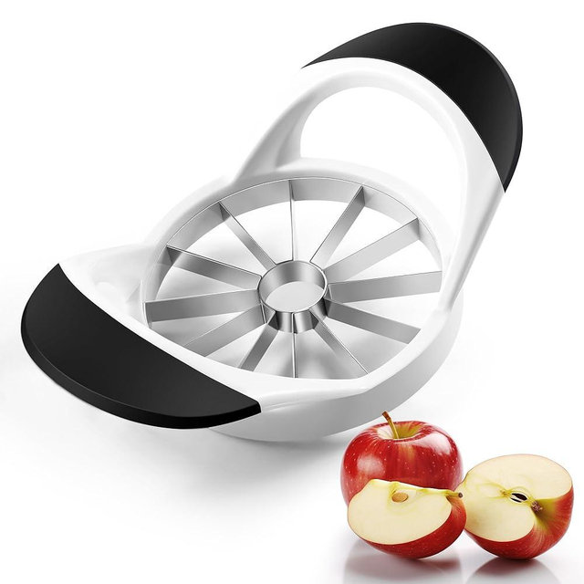 -BINGBING- Apple Cutter, Stainless Steel 4.72 Inch Apple Corer - Apple Slicer Tool with 12 Sharp Blades,with Anti-slip Handle