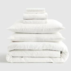 European Linen Deluxe Bedding Bundle in WHITE