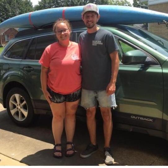 Our first kayaking trip on the Buffalo river in 2018. Anna flipped twice and got a gnarly bruise on her leg.