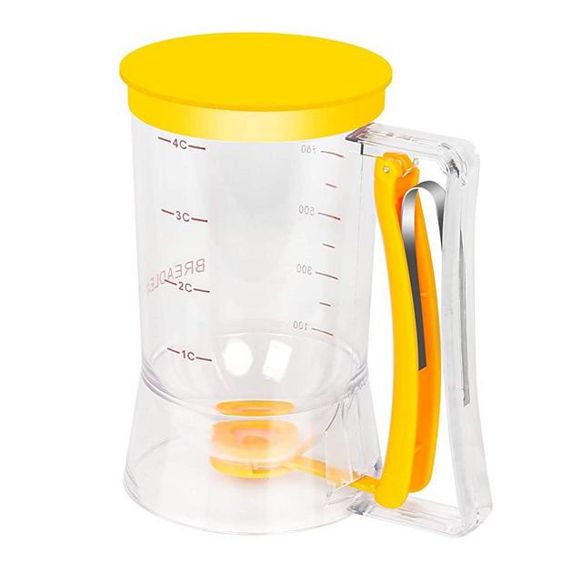 BBSTARZ Batter separator Cupcakes Pancakes Cookie Cake Waffles Batter Dispenser cookie separator batter Cream Speratator Cup Measuring Baking Tools (yellow)