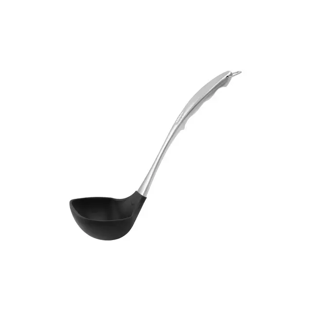 Unique Bargains Heat Resistant to 480°F Restaurant Kitchen Cooking Utensil Soup Ladle Spoon 12.6 Inch Black 1 Pc