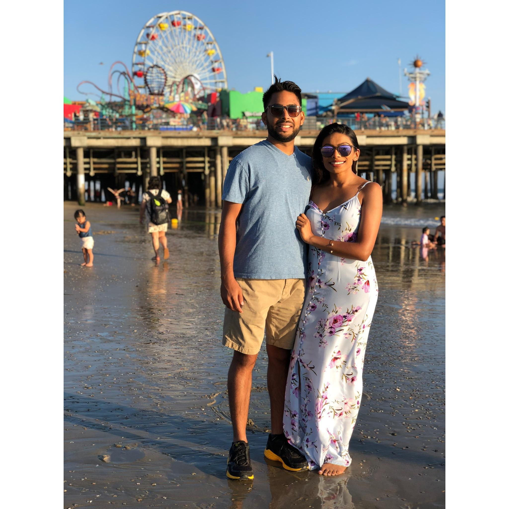 Hanging on the beach in Santa Monica.