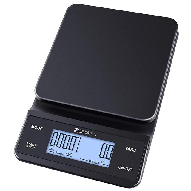 BOMATA Coffee Scale with Timer, 0.1g/3kg USB Rechargeable, Two Timing Modes, Sound Alarm, Pour Over Drip Espresso Scale, Digital Scale for Baking and Cooking