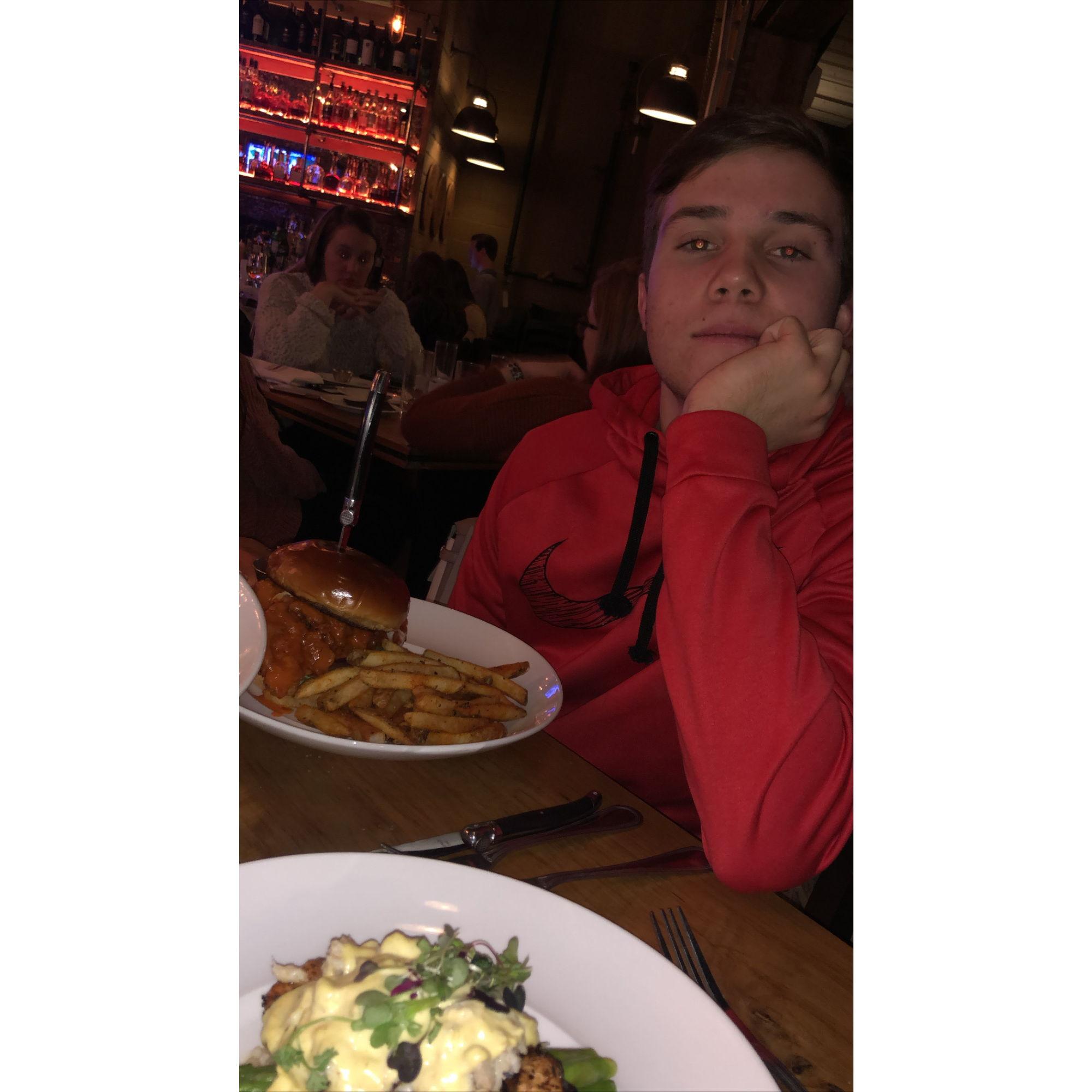 Carson and Ella's first time at the Carson's restaurant in Lexington, KY on February 13th, 2020