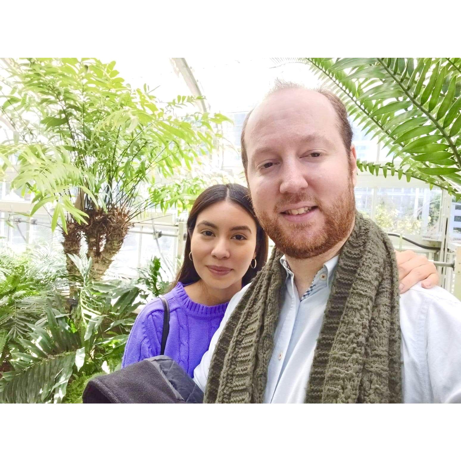 Staying warm in the botanical gardens