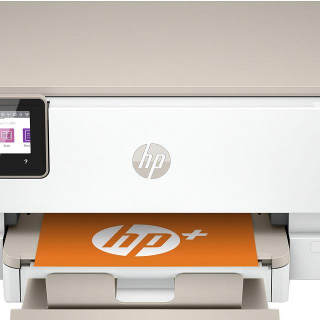 HP - ENVY Inspire 7255e Wireless All-In-One Inkjet Photo Printer with 3 months of Instant Ink included with HP+ - White & Sandstone