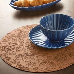 The Pioneer Woman Faux Leather Placemat, Brown, 15" Round