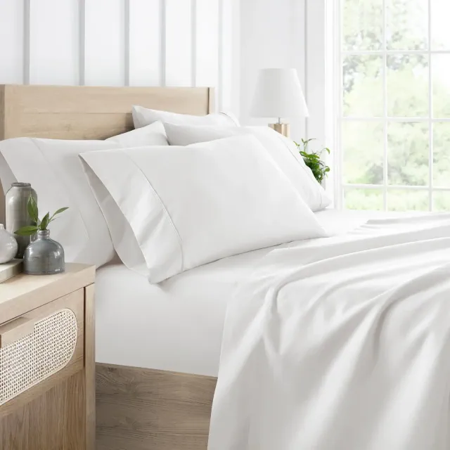 Solid 6 Piece Sheet Set - Ultra Soft - Becky Cameron , White, California King
