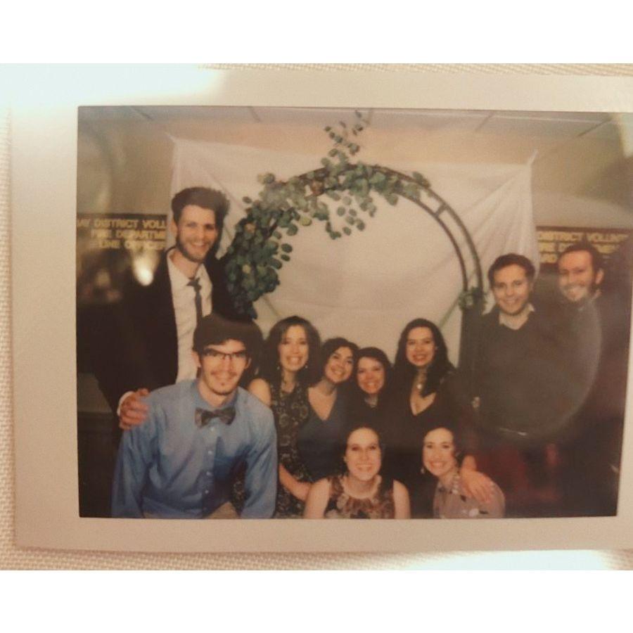 Jan 2022: Celebrating our friend Michael's wedding where Erin, Anthony and Megan played music (It was torture). At this point, Megan knew they both liked each other and couldn't say anything.