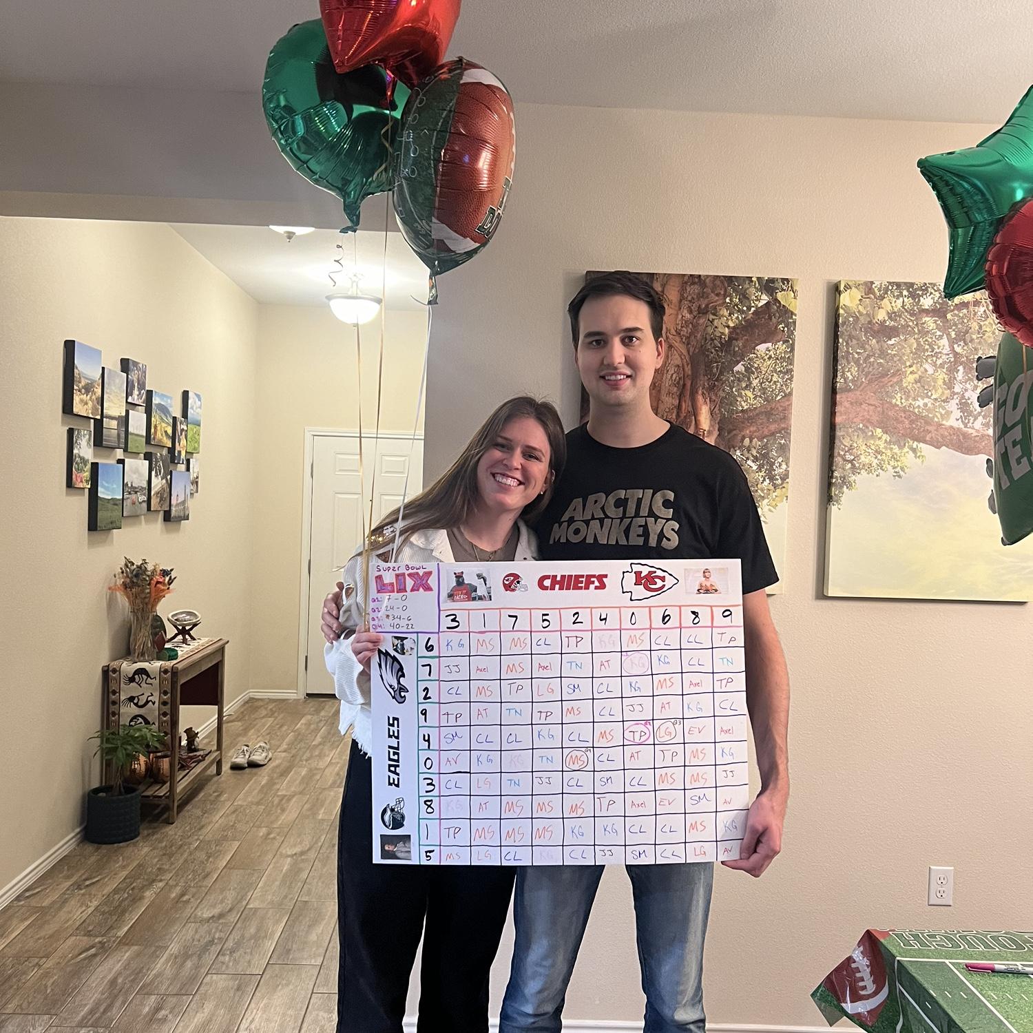 Every Superbowl we draw the squares board - including the logos!