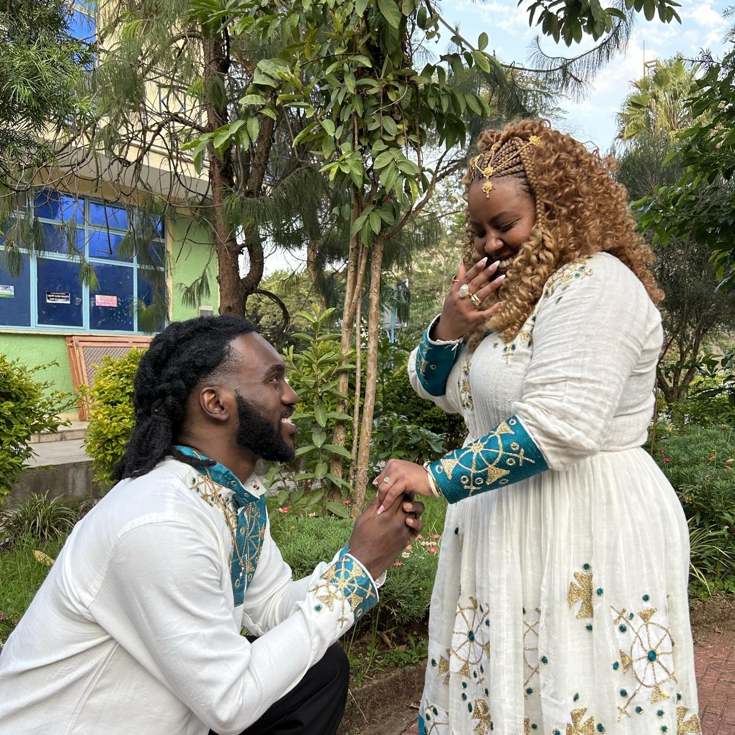 During the celebration Venrick proposed and Etsub said YES!