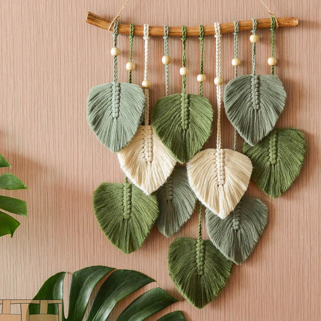 Macrame Leaf Wall Hanging, Macrame Wall...