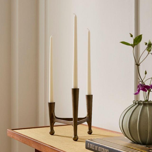 Pierce and Ward Metal Candelabra, Burnished Brass