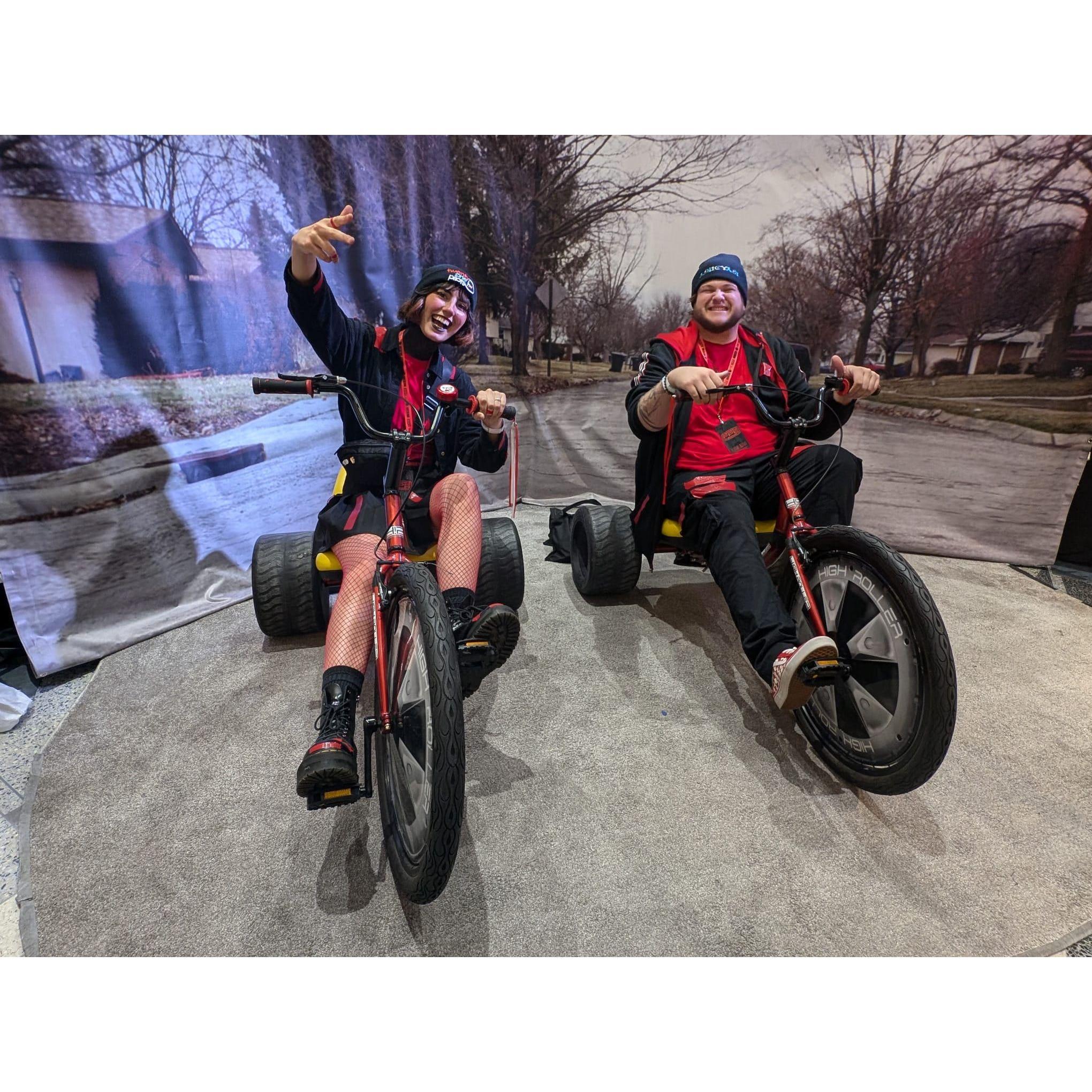 Clancy World Tour, Twenty One Pilots, 2024. Picture on trikes used in Stressed Out music video