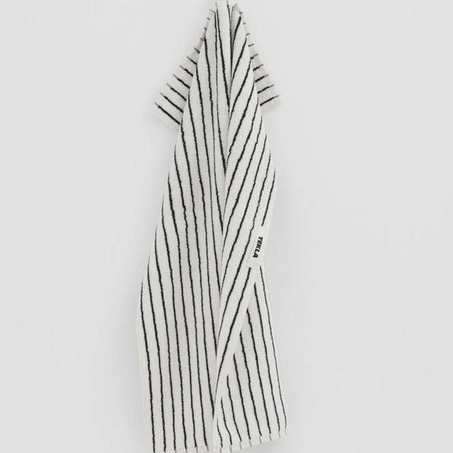 Green Racing Stripe Hand Towel