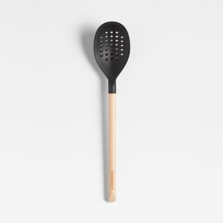 Silicone & Wood Deep Slotted Spoon