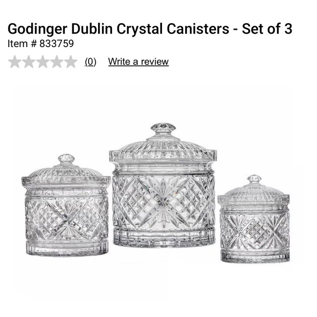 Godinger Dublin Crystal Canisters - Set of 3 - Boscov's