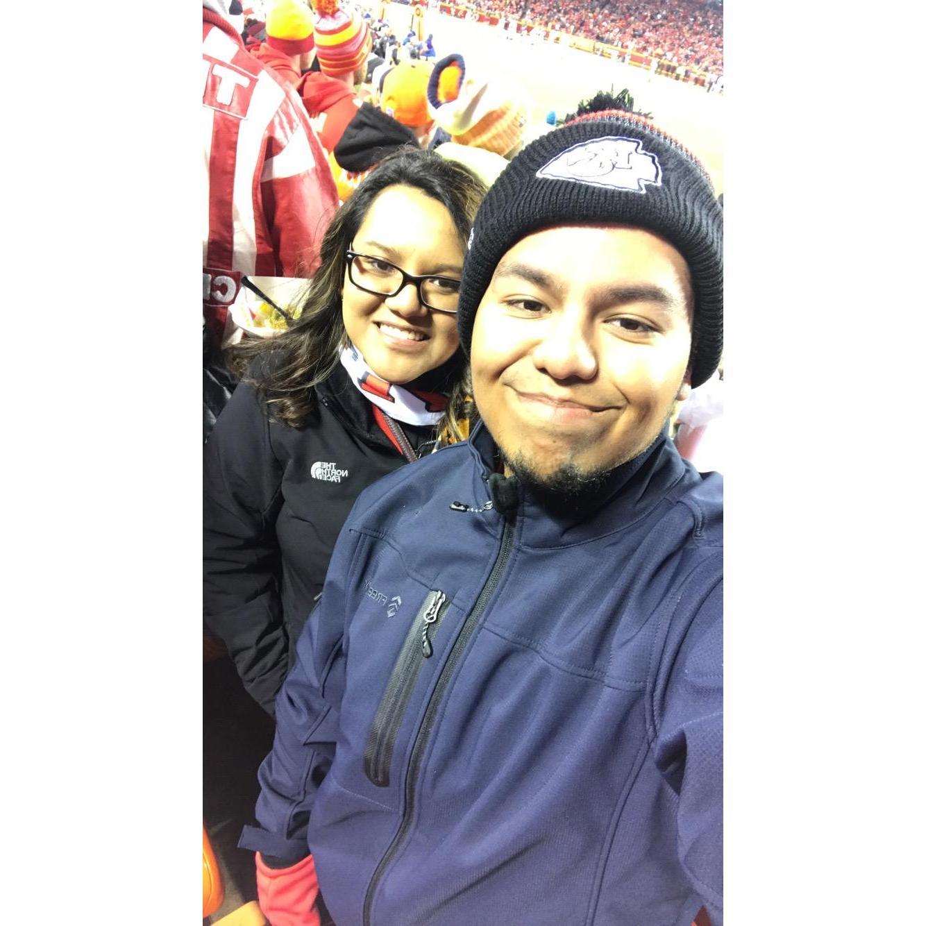 Freezing our butts of at KC Chiefs Game
