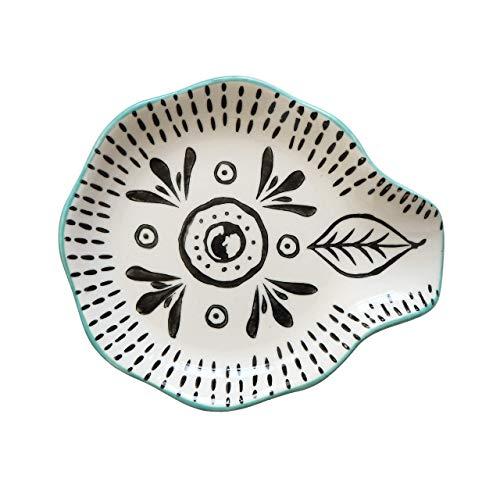 Creative Co-op DA8655 Hand Stamped Stoneware Spoon Rest