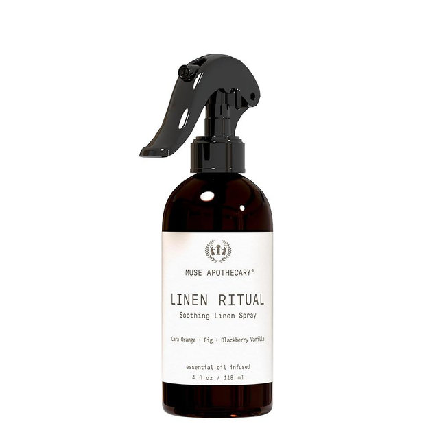 Muse Apothecary Linen Ritual - Aromatic, Soothing, and Relaxing Linen Mist, Laundry and Fabric Spray - Infused with Aromatherapy Essential Oils - 4 oz, Cara Orange + Fig + Blackberry Vanilla,