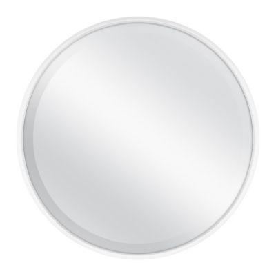 18-Inch Round Metal Wall Mirror in White