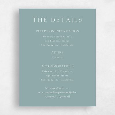 Blue Sage Wedding Enclosure - Coquelicot