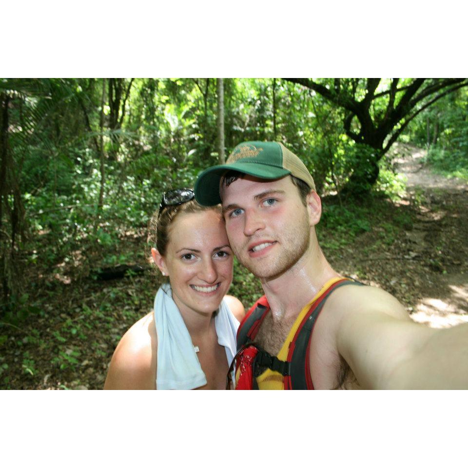 the first of many long hikes together - in Costa Rica