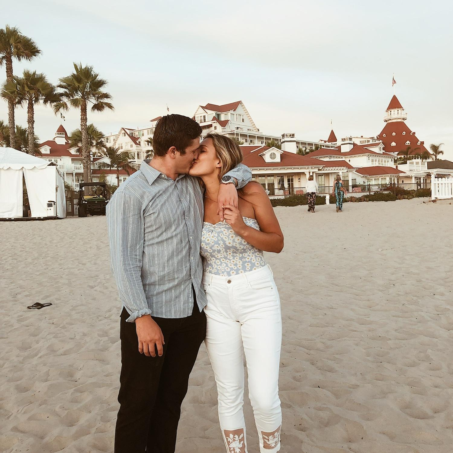 Shea and Meagan shared a room at the Hotel Del for Meagan's work party when she worked for Perfect Snacks, a local San Diego company that made refrigerated protein bars!