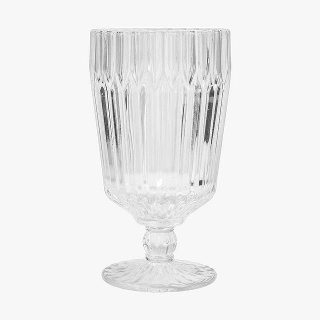 Fluted Glass Tall Goblet, Set of Of 6 - Clear
